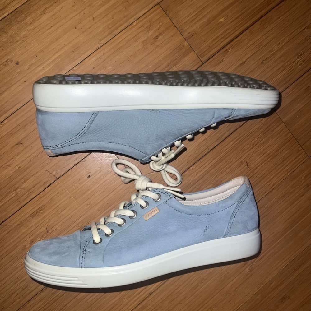 Ecco Light Blue Leather Sneakers